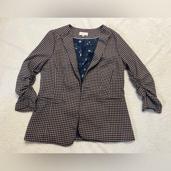 Skies Are Blue Houndstooth Blazer - Black and Brown - Picture 1 of 4